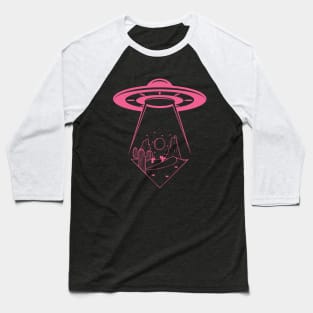 Desert UFO Pink Baseball T-Shirt